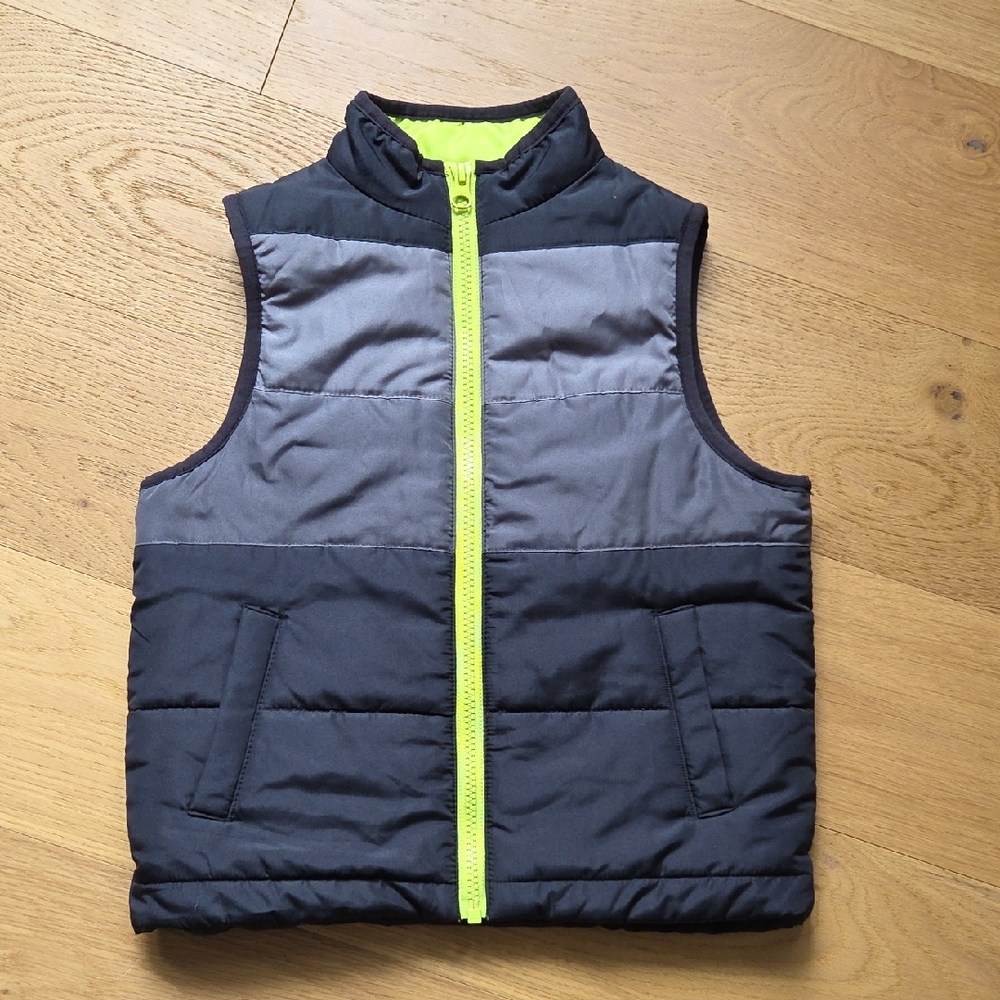 Kids' Black and Gray Puffer Vest